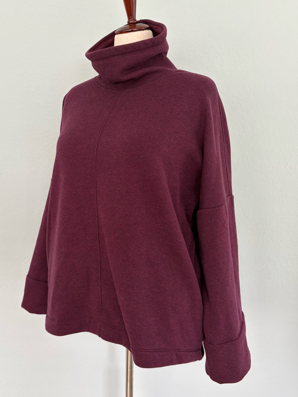 Athleta Cozy Karma Funnel Neck Sweatshirt in Spiced Cabernet - Picture 6 of 14